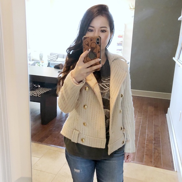 Sold -Women's Beige Tweed Jacket - Picture 2 of 6